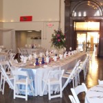 Tuscan style head table (significant others of wedding party included).