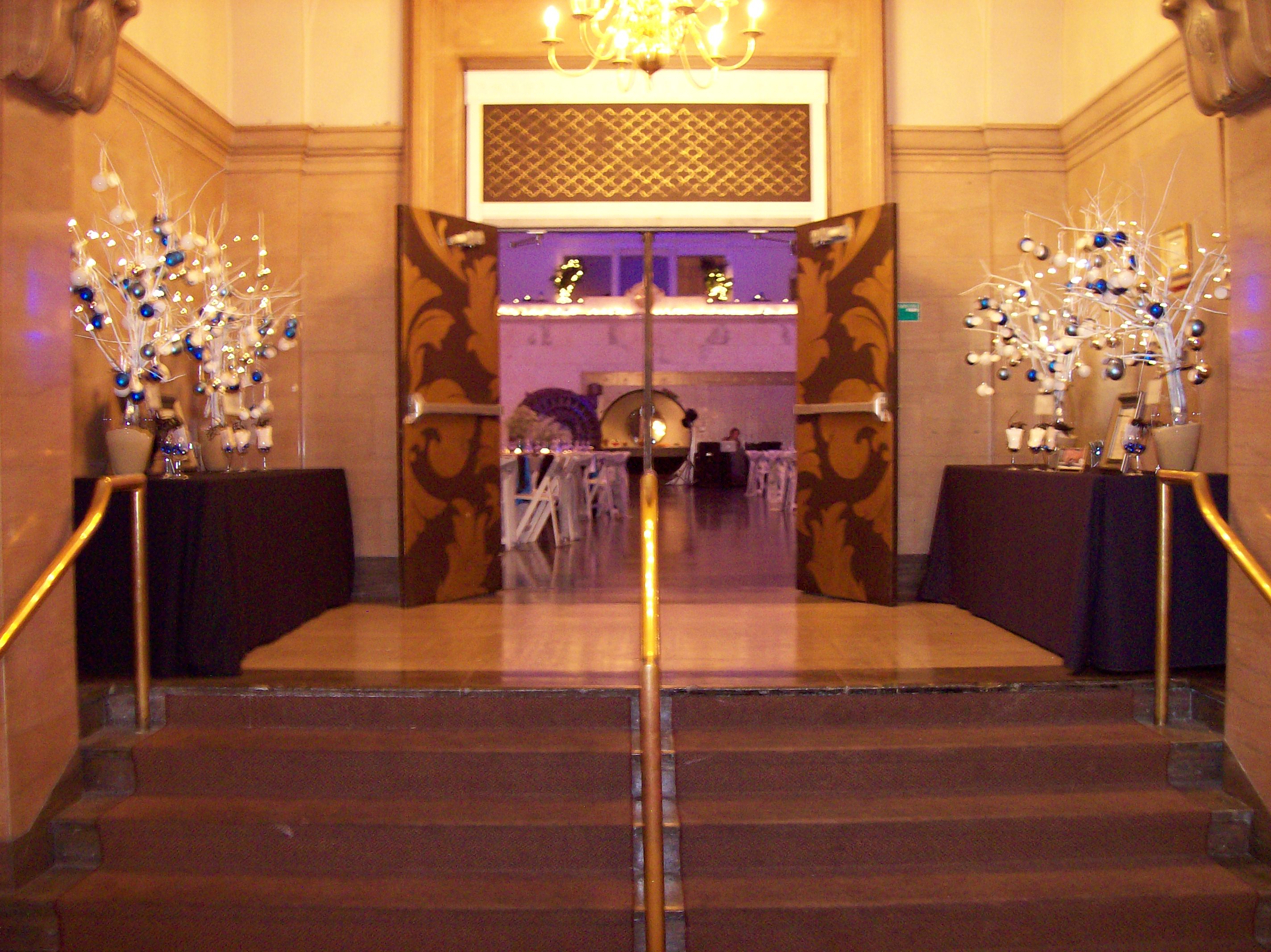 Tables in hall for guestbook, place cards, etc.